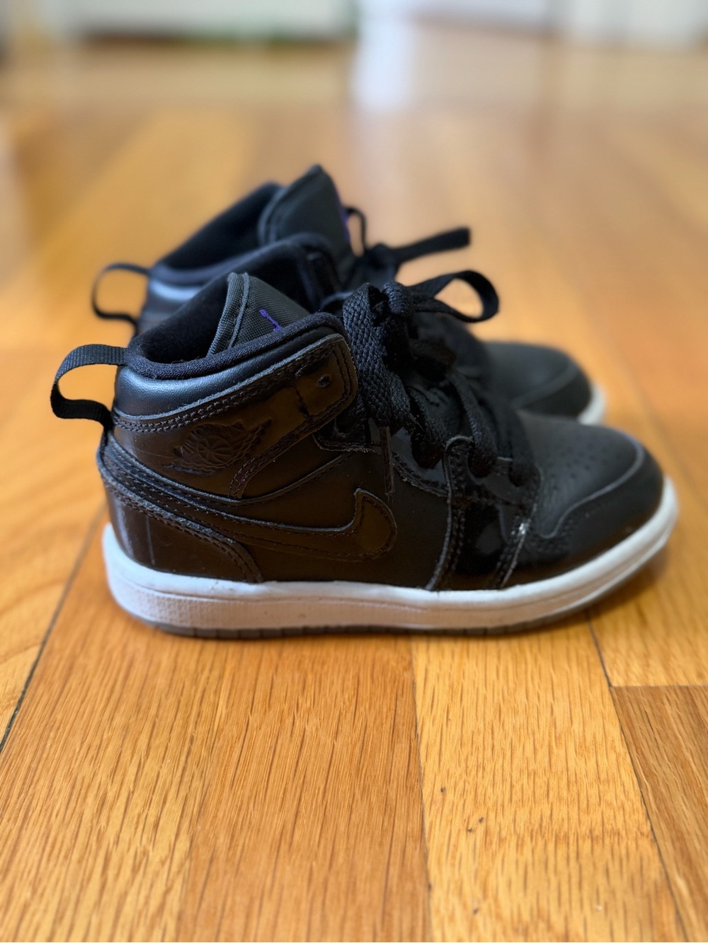 Jordan Kids Black High-Top Sneakers with White Midsole